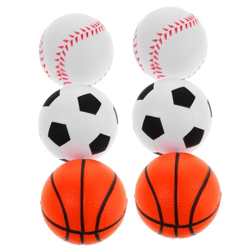 NAMOARLY Ball Kleinkind 6er Set Squeeze Bälle Stressabbau Farbenfrohe Pu Schaumstoffbälle Für Ideal Zum Entspannen Und Enthält 2 Fußball 2 Blaue Und 2 Weiße Baseball Bälle Fussball Schaumstoff von NAMOARLY