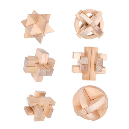 NAMOARLY 6 Stücke Kongming Schloss Spielzeug Intellektuelle Puzzle Spielzeug Holz Nützliche Ming Lock Toys von NAMOARLY