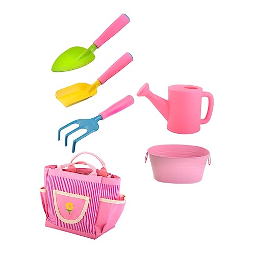 NAMOARLY 6 Teiliges Gartenwerkzeug Set Outdoor Gartengeräte Aus Robustem Material Inklusive Schaufel Harke Und Mehr Ideal Für Kleine Gärtner Pink von NAMOARLY