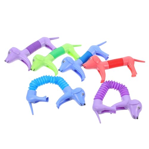 NAMOARLY Unkaputtbar Hundespielzeug 6 Teiliges Pop Tube Hundespielzeug Set Interaktives Dehnbares Für Welpen Und Hunde Bunte Tierform Spielzeuge Für Partys Und Stressabbau Kuscheltier Für Hunde von NAMOARLY