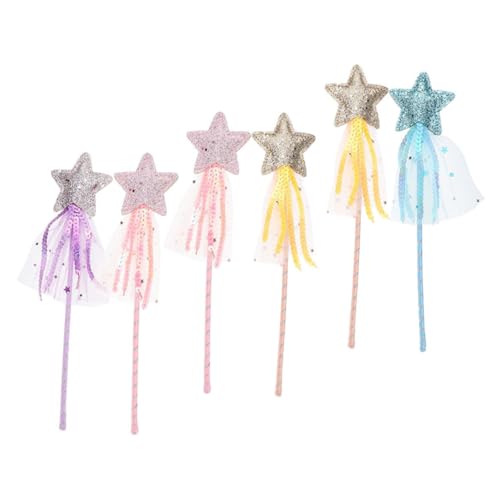 NAMOARLY 6St Glitzersterne Zauberstab zappeln Fidget Bausätze Fairy Wand Toys Toys for Feenstab für Kinderspielzeug Leder von NAMOARLY