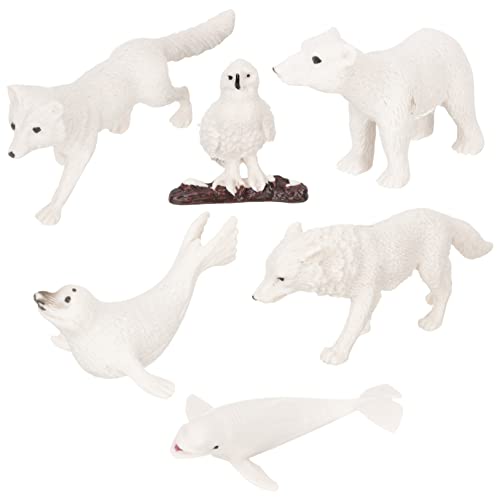 NAMOARLY 6st Tiermodelle Für Den Winter Fischspielzeug Für Kinder Minifiguren Spielzeugfigur Dinosaurier-Spielzeug Tierfiguren Kleine Spielsachen Spielzeug Für Nutztiere Miniaturen Abs von NAMOARLY