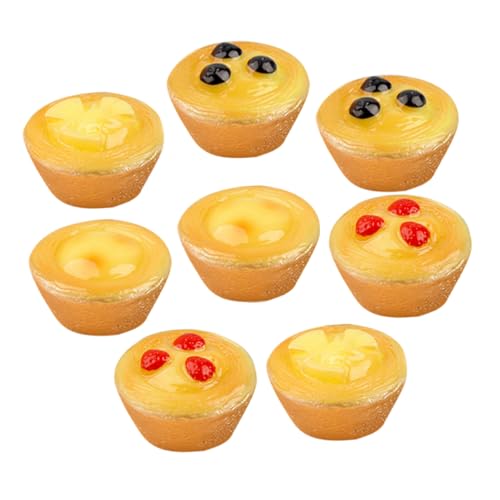 NAMOARLY 8St Simulierter Obstkuchen Bausatz heiser Tabletts Mini-Kuhfigur Ratsche Zwerge küche küchendekoration Puppenhaus Miniaturen Dessert-Modell- Harz-Fake-Food-Ornament von NAMOARLY