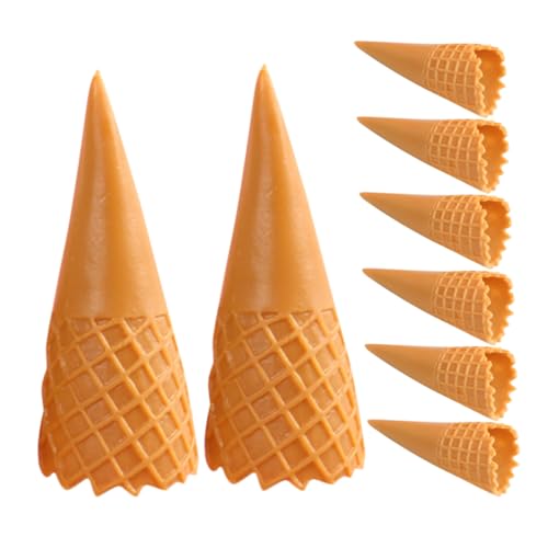 NAMOARLY 8st Knuspriges Kegelmodell Modelle Für Eistüten Eistütenpflanzer Plätzchen Entzückende Eistüte Eismaschine Mini-eistüten Zapfen Waffelkegel Realistisch Creme PVC Light Brown von NAMOARLY