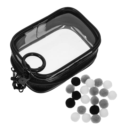 NAMOARLY Babytasche Zeigen durchsichtige Puppentragetasche Organizer zur Aufbewahrung von Puppen schlüsselanhänger Figur PVC Aufbewahrungstasche Schlüsselanhänger mit Figurenetui Black von NAMOARLY