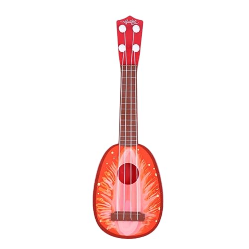 NAMOARLY Gitarren-Ukulele-Spielzeug musikalische Gitarre Spielzeug Kleinkind Kindergitarre akustisch kinderinstrumente musikinstrumente für Kinder Mini-Obstinstrumente Obst Gitarre rot von NAMOARLY