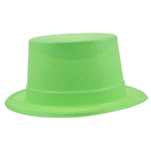 NAMOARLY Glitzerhut Festivalhut Hut Kochhut Lack Irischer Hut Trachtenhut Irischer Stein Dekohut Hut Zylinderhut St Patricks Hut Deko Patricks Cap Glitzer Puder Grün von NAMOARLY