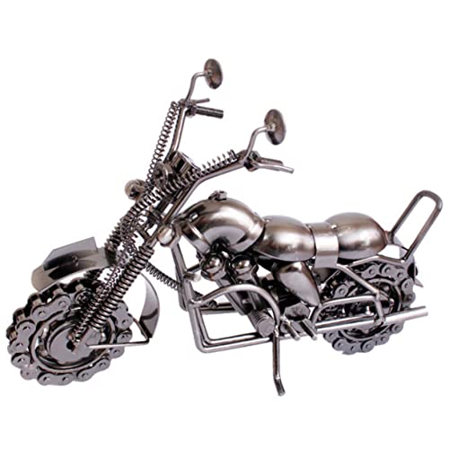 NAMOARLY Großes Motorradmodell Aus Eisen Kreative Moderne Innendekoration Silbergrau Stilvolles Ornament Für Motorradliebhaber Einzigartiges Design Für Zuhause von NAMOARLY