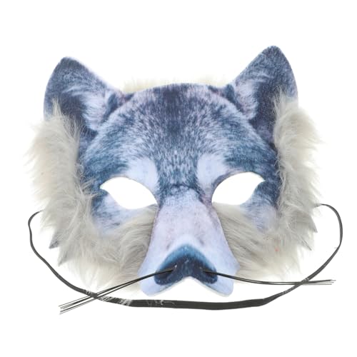 NAMOARLY Gruseliger Masken Halbe Plastikmaske Requisiten Wolfsmaske Partymaske Cosplay Kostüm Maskerade Partyzubehör Halloween Neuheit Tiermaske Maske von NAMOARLY