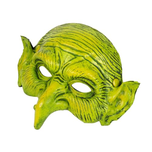 NAMOARLY Halbgesicht Hexenmaske Für Cosplay Und Karneval Grüne Halloween Maske Für Partys Und Kostüme Ideal Für Maskierte Veranstaltungen Und Faschingskostüme Damen von NAMOARLY