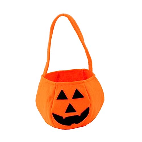 NAMOARLY Halloween Kürbis Süßigkeitstasche Für Kinder Wiederverwendbare Halloween Süßigkeitstüte Perfekte Tasche Für Halloween Party Kostüme Und Süßigkeiten Sammeln Orangefarbene von NAMOARLY