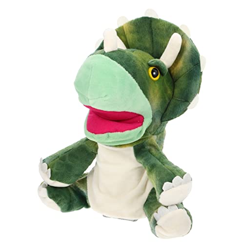 NAMOARLY Handpuppe Plüsch Handpuppe Ausgestopft Marionette Dinosaurier Kinderspielzeug Puppen Plüschpuppe Kinderaccessoire Lustige Plüschhandpuppe Interaktives Eltern-Kind- Green von NAMOARLY