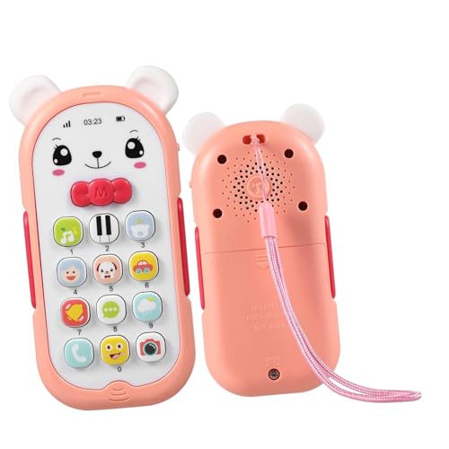 NAMOARLY Handyspielzeug für Babys Kleinkinder Mädchen Handy Teething Toys Babyphone 6 Monate Babyphone Abs Rosa von NAMOARLY