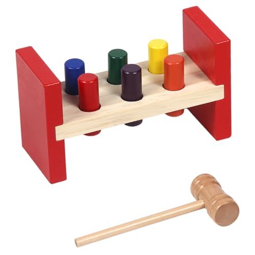 NAMOARLY Holzspielzeug Für 1 Set Nagel Percussion Tisch Mit Holzhammer Lernspielzeug Zur Farberkennung Und Motorischen Ideales Für Vorschulkinder von NAMOARLY