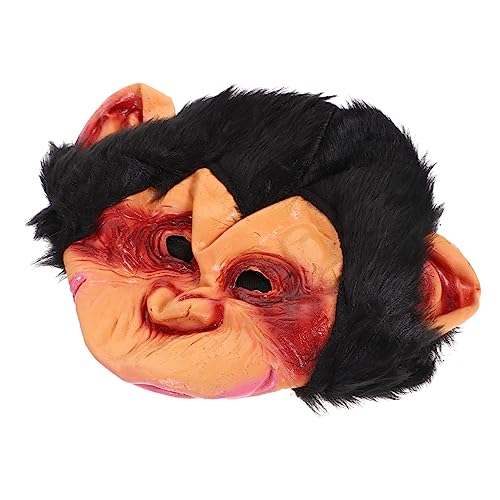 NAMOARLY Horror Mit Großem Mund Gruselige Vollgesichtsmaske Aus Vinyl Für Kinderpartys Halloween Und Maskeraden Lustige Orang Utan Kopfbedeckung Für Unvergessliche Momente von NAMOARLY