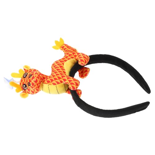 NAMOARLY Jahr Des Drachen-stirnbandes Cartoon-drachen-stirnband Kostüm Drachen Armband Geweih Stirnband Cartoon-drachen-haarband Panda-stirnband Kuscheltier Drache Stirnbänder Plüsch Rot von NAMOARLY