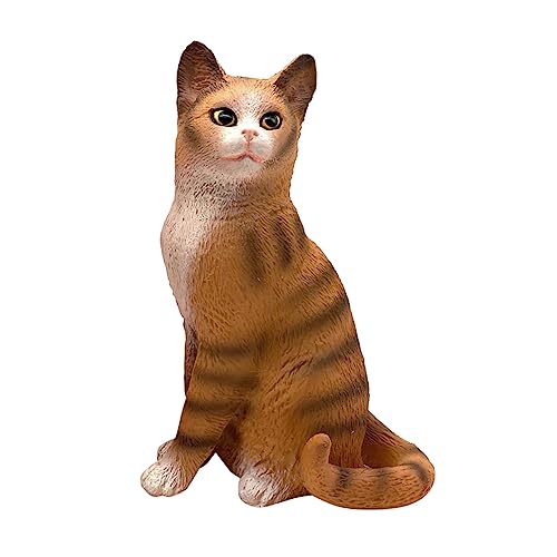 NAMOARLY Adorable Cat Figurine Realistic Kitten Statue Für Dekorative Katzenfigur Als Lernspielzeug Niedliches Katzenmodell Für Den Schreibtisch PL127 1095 Sitzende Katze von NAMOARLY