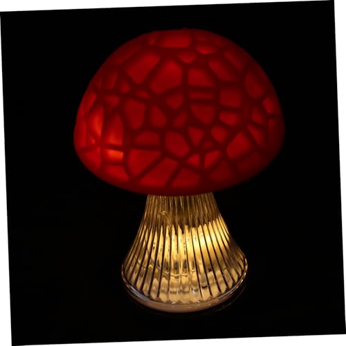 NAMOARLY Kleine Pilz-tischlampe Schreibtischlampe Lampen Schlafzimmerlampe Tischleuchte Im Schlafzimmer Rote Tischlampe Weiße Lampe Nachtlicht Kleine Nachttischlampe Acryl von NAMOARLY