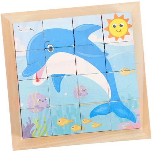 NAMOARLY Kinder Spielzeug Baby Spielzeug Holzpuzzle 3D 16 Teiliges Set Mit Maritimen Motiven Pädagogisches Matching Für Jungen Und Ädchen Von 3 Bis 6 Jahren Fördert Die Frühkindliche Entwicklung von NAMOARLY