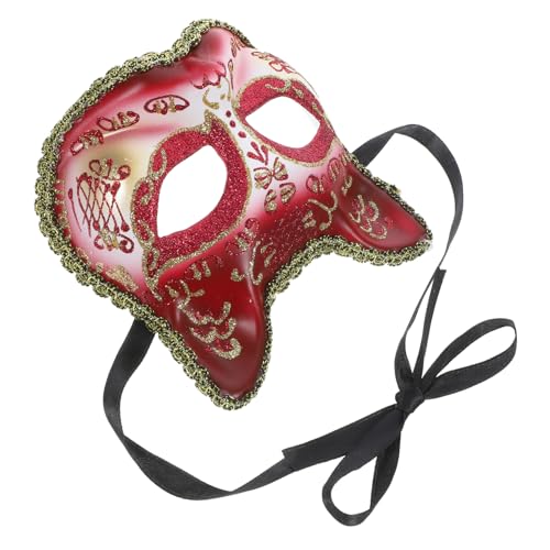 NAMOARLY Maske Halloween Katzenkopf Cosplay Dekorativ Partyzubehör Partygeschenk Rot Plastik von NAMOARLY