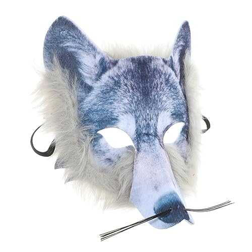 NAMOARLY Maskentier Süße Maske Wolf-cosplay-maske Halloween-masken Tier Horror Halloween-wolfsmaske Partymaske Aus Stoff Maske Reinigen Gießen Pelzige Wolfsmaske Fuchs Monster Vlies von NAMOARLY