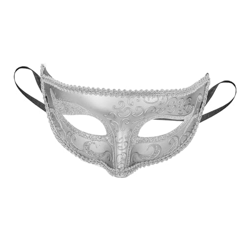 NAMOARLY Maskerade-Maske Maske reinigen schwarze Maskerade Ballmaske Clown-Kostüm halloween masken faschingsmasken Halloween-Maske Festival-Masken für Erwachsene Gesichtsdekore Abs Silver von NAMOARLY