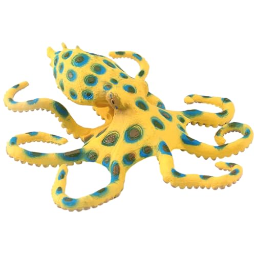 NAMOARLY Meerestiermodell schlafzimmerdeko meerestiere gartendekoration Octopus Toy Oktopus Tierfiguren Simulation Tierfigur lebensechtes Simulationstiermodell Plastik Yellow von NAMOARLY