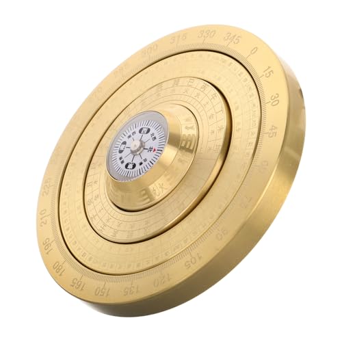 NAMOARLY Mini Bagua Ornament Tragbar Luo Pan Tragbar Feng Shui Dekor Solides Feng Shui Ornament Feng Shui Kompass Mini Bagua Kompass Glückskompass Traditioneller Luo Pan Goldenes von NAMOARLY