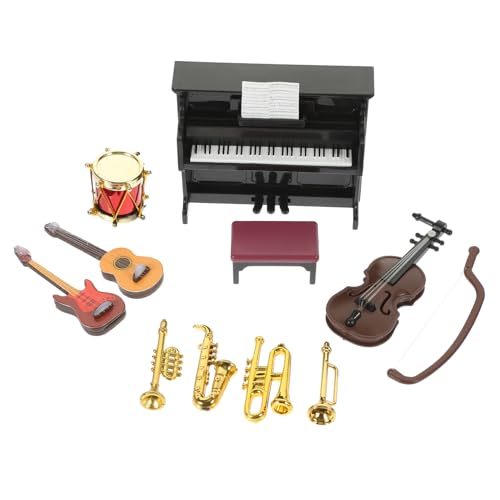 NAMOARLY Mini Hausinstrumente Set Puppenhaus Miniaturen Für Musikinstrumente Und Dekoration Für Bäckerei Schlafzimmer Und Geburtstagsfeiern Zubehör Für Rollenspiele von NAMOARLY