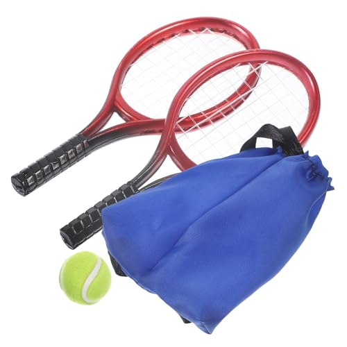 NAMOARLY Mini Tennis Racket Modell Für Miniatur Häuser Dekoratives Tennisschläger Mit Tennisbällen Für Kreative Spielideen Und Spaß Im Kinderzimmer von NAMOARLY