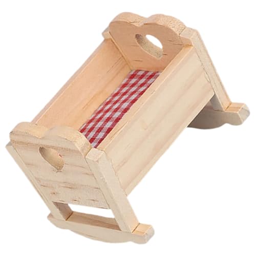 NAMOARLY Miniatur Bett für Puppenhaus Robuste Holz Puppenwiege mit Realistischen Details für Kreatives für Junge Mädchen und Puppenhaus Dekoration NAMOARLY Miniatur Bett für Puppenhaus Robuste Holz Puppenwiege mit Realistischen Details für Kreatives für Junge Mädchen und Puppenhaus Dekoration von NAMOARLY
