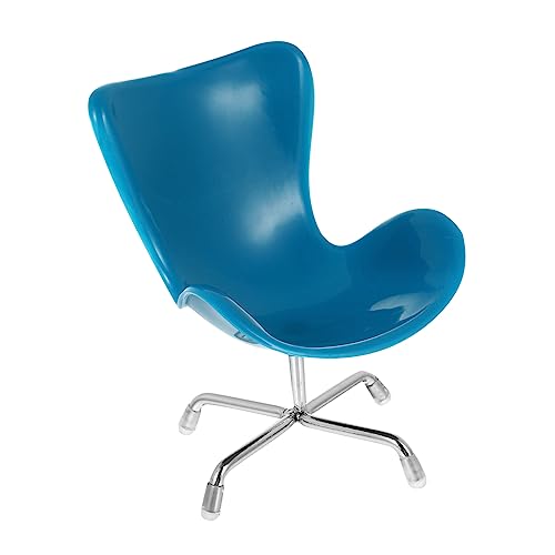 NAMOARLY Miniature Egg Chair Dekorationsmodell Blauer Mini Plastikstuhl Für Puppenhaus Miniaturzimmer Deko Armstuhl Für Kreative Rollenspiele Und Einrichtung von NAMOARLY