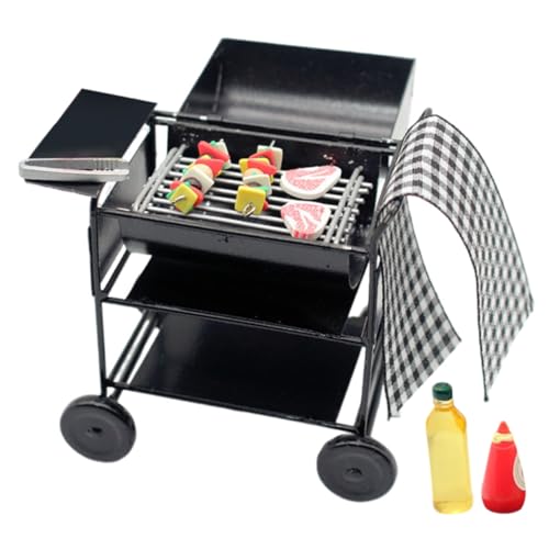 NAMOARLY Miniatur Grill Set Für Puppenhaus Zubehör Für Puppenhausmöbel Realistischer Mini Grill Im Maßstab Für Kreative Bastelprojekte Perfekt Für Puppenhaus Enthusiasten von NAMOARLY