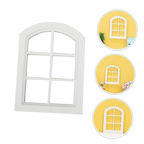 NAMOARLY Miniatur Puppenhaus Fenster Modell Weißer Runder Fach Fensterrahmen aus Holz Robust und Dekorativ Geeignet für DIY Miniaturhäuser und Puppenhaus Zubehör Realistisches Design NAMOARLY Miniatur Puppenhaus Fenster Modell Weißer Runder Fach Fensterrahmen aus Holz Robust und Dekorativ Geeignet für DIY Miniaturhäuser und Puppenhaus Zubehör Realistisches Design von NAMOARLY