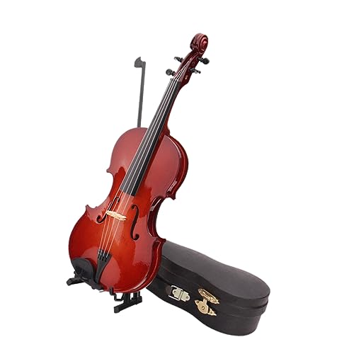 NAMOARLY Miniatur Violine Modell Aus Dekoration Für Zuhause Fotografie Requisiten Hauptschmuck Inklusive Zufälliger Box Und Ständer Exquisites Musikinstrument Für Sammler von NAMOARLY