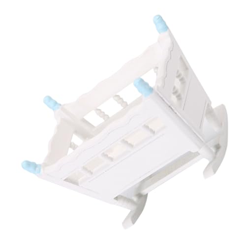 NAMOARLY Miniatur Wiege Für Puppen Blaues Puppenhaus Schlafzimmer Möbel Mini Doll Cradle Für Perfekte Puppenmöblierung Für Puppen von NAMOARLY