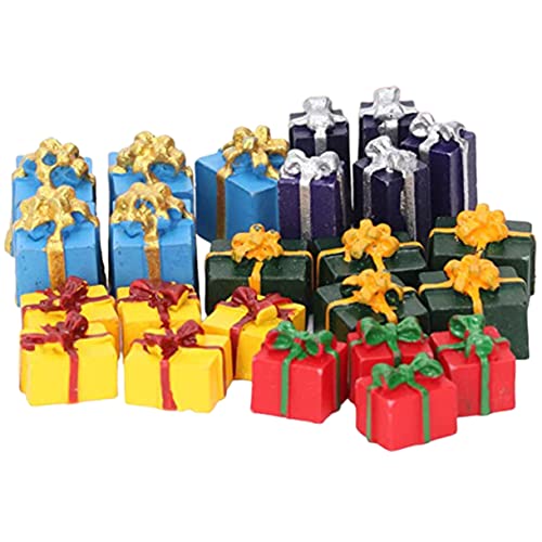 NAMOARLY Packung Mit 25 Stück Puppen-Mini- -Dekor Miniatur-Weihnachtsgeschenkboxen Mini-Weihnachtsstatue weihnachtsdeko Christmas Decorations Puppenzubehör Desktop-Mini-Hausdekoration von NAMOARLY