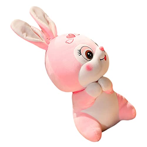 NAMOARLY Plüsch-Kaninchen-Puppe Kaninchen Plüschtier Kaninchenplüschspielzeug Kaninchen Stofftier Dekoratives Stofftier Kaninchen-Maskottchen-Puppe Hasenpuppe Pp Baumwolle Rosa von NAMOARLY