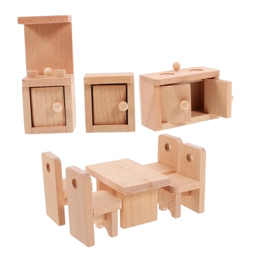 NAMOARLY Puppenhausmöbel Set Minimöbel Für Rollenspiele 1 Satz Spielzeugmöbel Für Puppenhäuser Ideal Für Kreative Spielideen Und Fantasievolles Spielen Holzdesign von NAMOARLY