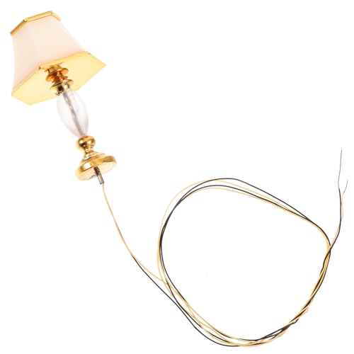 NAMOARLY Puppenstuben-Tischlampe für kinderspielzeug Mini-Tischlampe minitaschelampen Decor Zubehör für Babypuppen Puppenbett Miniaturlampenmodell Mini-Lampe Plastik Golden von NAMOARLY