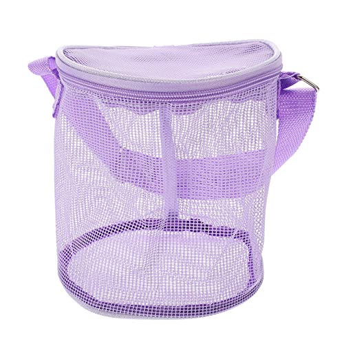 NAMOARLY Strand Aufbewahrungstasche Mesh-strandtaschen Mesh-sandspielzeugtasche Eimer Muschel Tote Strandtasche Netztasche Für Für Den Strand Strandzubehör Violett PVC von NAMOARLY