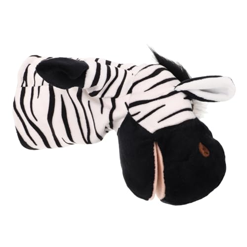 NAMOARLY Tierpuppe Fingerpuppe Interaktive Cartoon Puppen Cartoon Sitzkissen Puppenpuppen Cartoon Sonnenbrille Handpuppe Funktionierender Mund Zebra Plüschpuppe von NAMOARLY