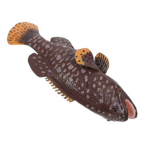 NAMOARLY Zackenbarschmodell Puffer Angelspielzeug Betta Fisch Bausatz kleine Fischfiguren Tiere Meerestier Modell Simulation Fisch Modell Fisch Dekoration Fischverzierung Plastik Dark Brown von NAMOARLY