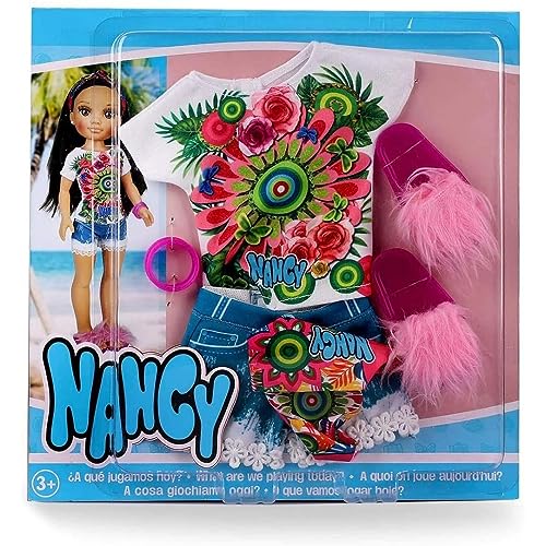 NANCY Luxury Tropic - Set of Summer Clothes for 14-inches doll, Recommended for Children from 3 Years (Famosa 700016431), Bunt von NANCY