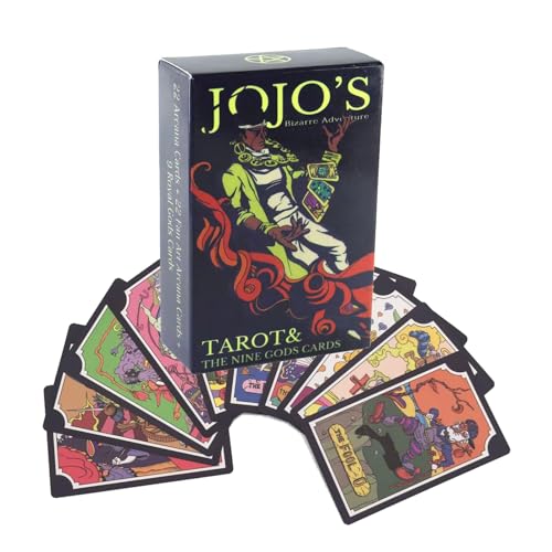 Tarotkarten-Set mit Farbbox – 84 PCS JoJo's Bizarre Adventure Brettspielkarten, Tarot Cards, Zukunftsspiel, Vorhersage des Schicksals, Brettspielkarten für Anfänger und professionelle Spieler. von Guoml