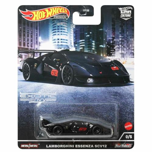 NANQUAN Hot Wheels Car Culture Exotic Envy Lamborghini Essenza SCV12 Black Chase Car 0/5 1:64 Diecast Vehicle, HCJ93 von Hot Wheels