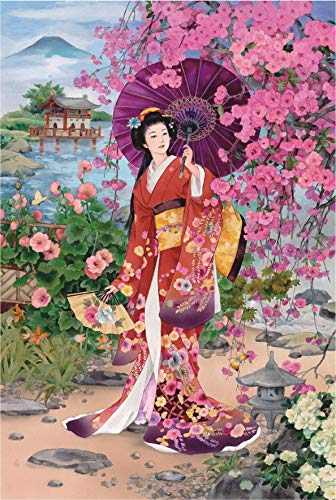 NANQUAN Funnybox Red Kimono Beauty Paintings by Haruyo Morita- Wooden Jigsaw Puzzles 1000 Piece for Teens and Family von NANQUAN