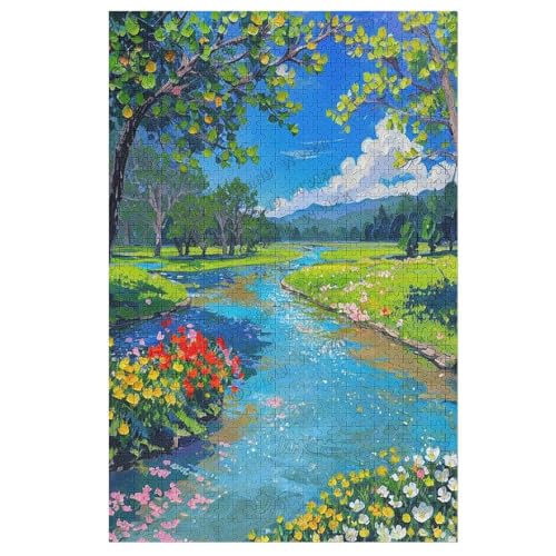 1000 Teile Puzzle für Erwachsene Berge Park Bach Ölgemälde Landschaft Puzzles Strand Puzzle Herausfordernde Puzzles Lernspiel Puzzles für Erwachsene und Familien von NANVIER