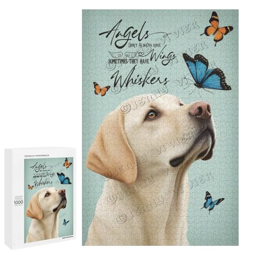 1000-teiliges Puzzle für Erwachsene – Holzpuzzles – Labrador-Kunstwerk – ideal für Entspannung und Familienbindung, personalisierbar von NANVIER