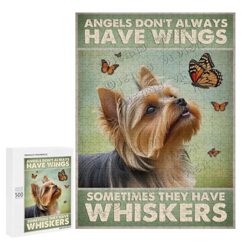 500-teiliges Puzzle für Erwachsene – Holzpuzzles – Yorkshire Terrier Hundemotiv – perfekt für Stressabbau und Achtsamkeit, personalisierbar von NANVIER